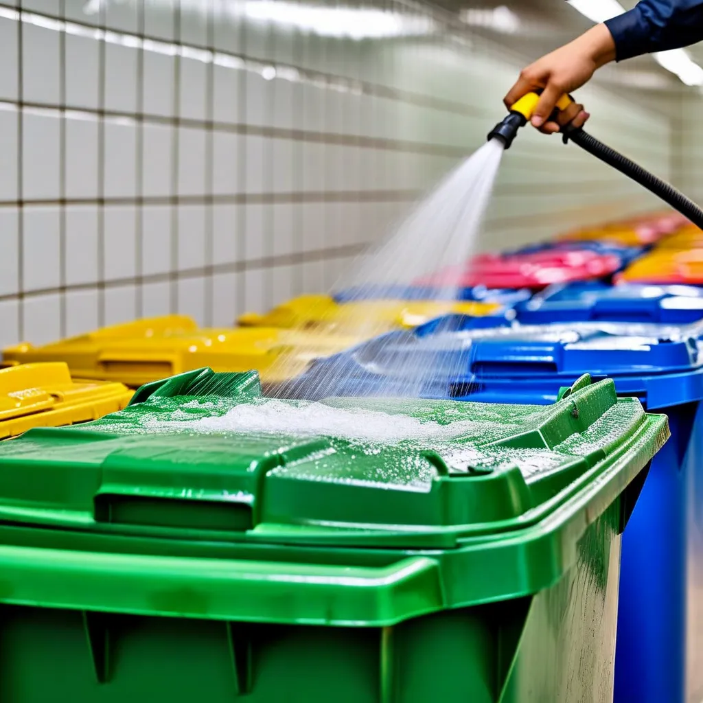 pressure spraying wheelie bins to deep clean them