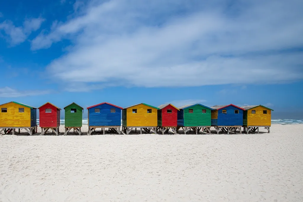 muizenberg colourful beach huts
