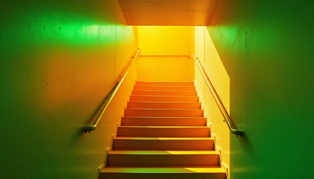 a yellow stairwell